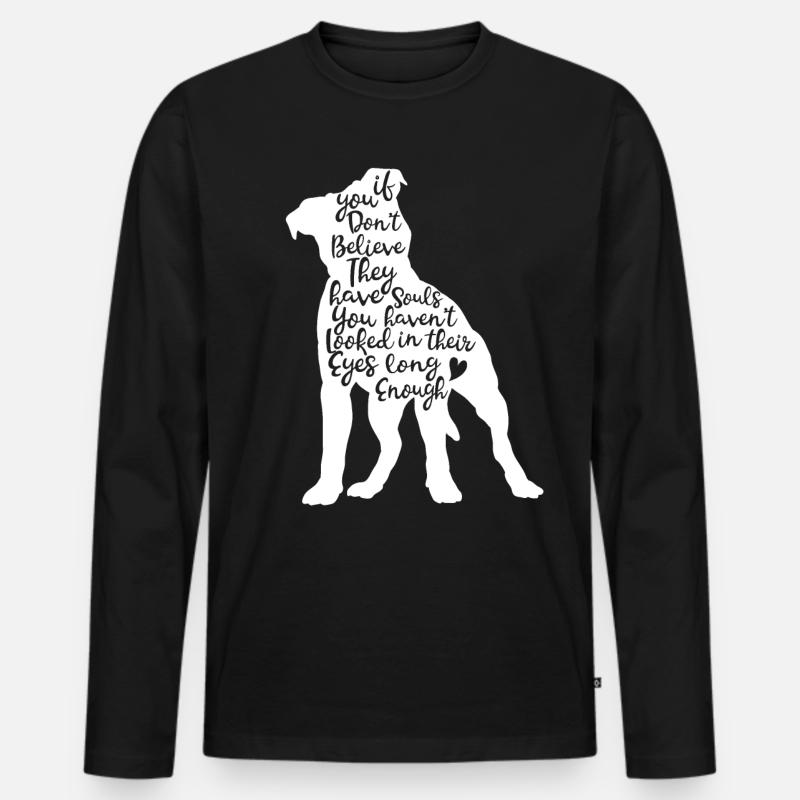 Pitbull Seele - Männer Premium Bio Langarmshirt - Schwarz