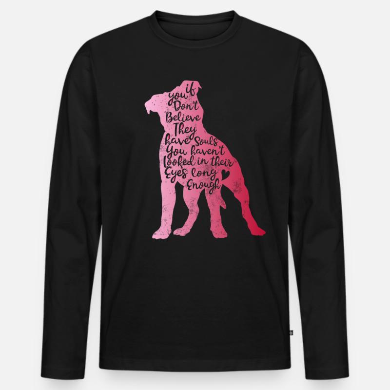 Pitbull Seelen - Männer Premium Bio Langarmshirt - Schwarz