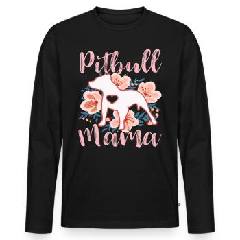 Pitbull Mama - Männer Premium Bio Langarmshirt - Schwarz - Vorne - Nico (187cm)