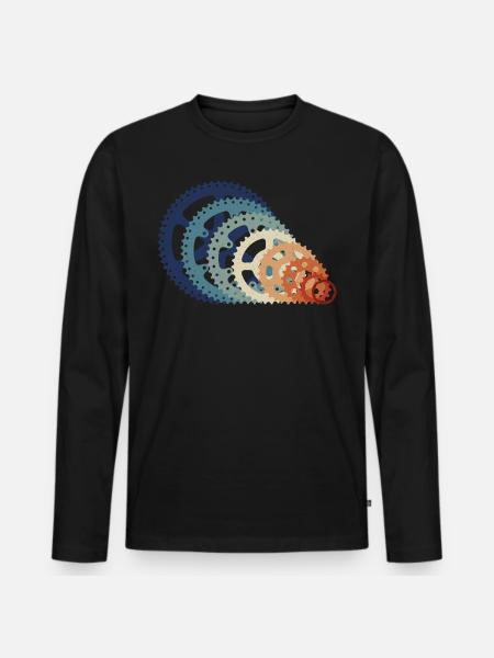 Retro Vintage Cycling Mountain Biking Cycling - Men's Premium Organic Long Sleeve Shirt - black