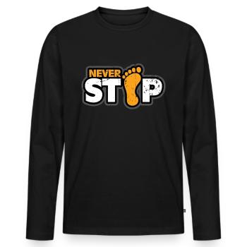 Füße Fuß Geschenk - Männer Premium Bio Langarmshirt - Schwarz - Vorne - Nico (187cm)