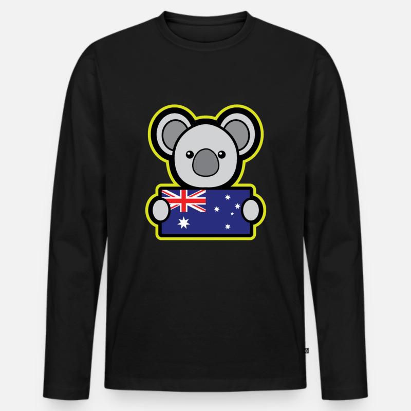 Koala Australien Geschenk Kinder Weihnachten - Männer Premium Bio Langarmshirt - Schwarz