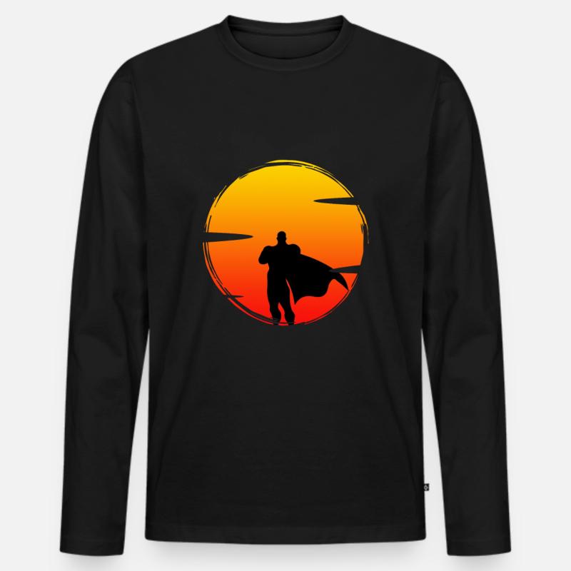 Superheld Superkraft unsichtbar Geschenk - Männer Premium Bio Langarmshirt - Schwarz