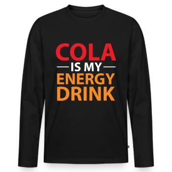 Cola gift Drink drink delicious - Men's Premium Organic Long Sleeve Shirt - black - Front - Nico (187cm)