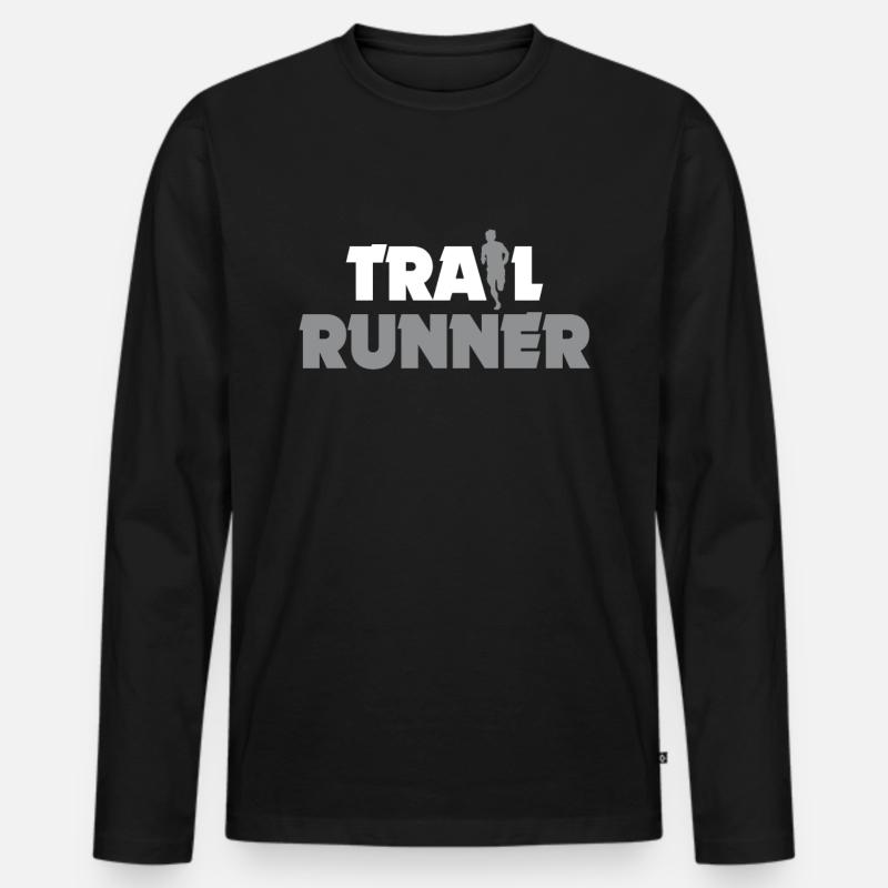 Trail running Geschenk Trailrunning - Männer Premium Bio Langarmshirt - Schwarz