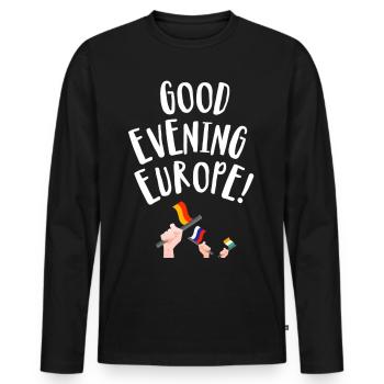 Guten Abend Europa - Männer Premium Bio Langarmshirt - Schwarz - Vorne - Nico (187cm)