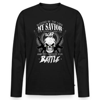 US Army America Patriot soldier gift - Men's Premium Organic Long Sleeve Shirt - black - Front - Nico (187cm)