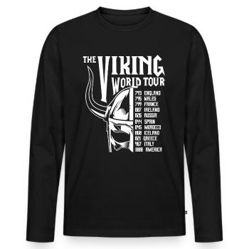 Tour du monde viking - T-shirt manches longues Premium bio Homme - noir - Devant - Nico (187cm)