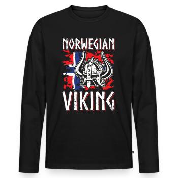 Norvège Viking Norman normands Guerriers - T-shirt manches longues Premium bio Homme - noir - Devant - Nico (187cm)