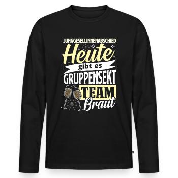 Team Bride JGA Group Sparkling Bachelorette Party - Men's Premium Organic Long Sleeve Shirt - black - Front - Nico (187cm)
