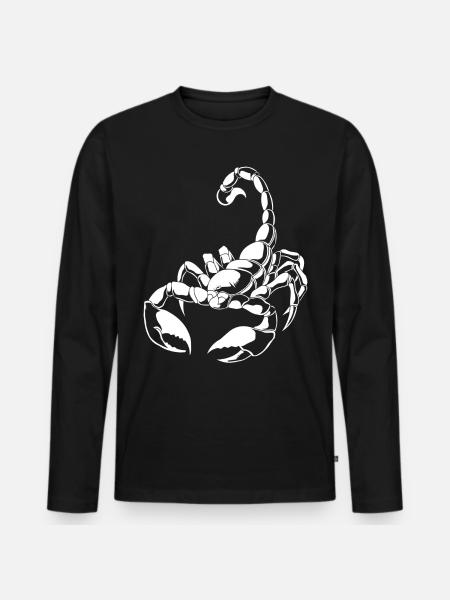 Sternzeichen Skorpion - Männer Premium Bio Langarmshirt - Schwarz