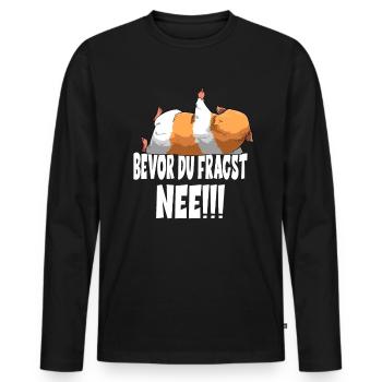 Bevor Du Fragst Nee Meerschweinchen - Männer Premium Bio Langarmshirt - Schwarz - Vorne - Nico (187cm)