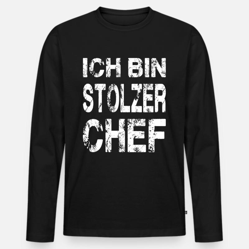 Ich Bin Stolzer Chef - Männer Premium Bio Langarmshirt - Schwarz