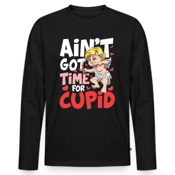 Ain't Got Time For Cupid für den Partner - Männer Premium Bio Langarmshirt - Schwarz - Vorne - Nico (187cm)