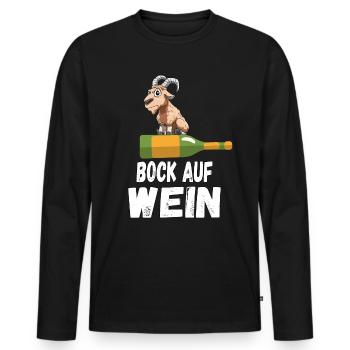 Bock auf Wein - Männer Premium Bio Langarmshirt - Schwarz - Vorne - Nico (187cm)