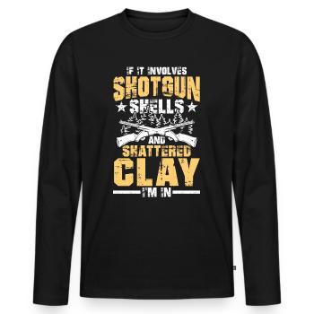 If It Involves Shotgun Shells And Shattered Clay - Männer Premium Bio Langarmshirt - Schwarz - Vorne - Nico (187cm)