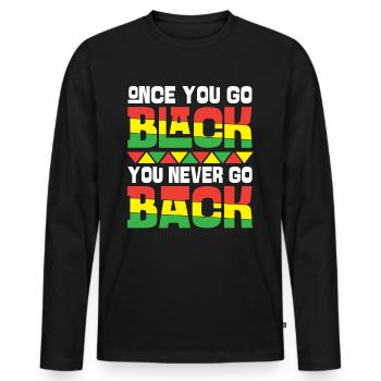 Black Histroy Month Stolz Afro Americkaner für - Männer Premium Bio Langarmshirt - Schwarz - Vorne - Nico (187cm)
