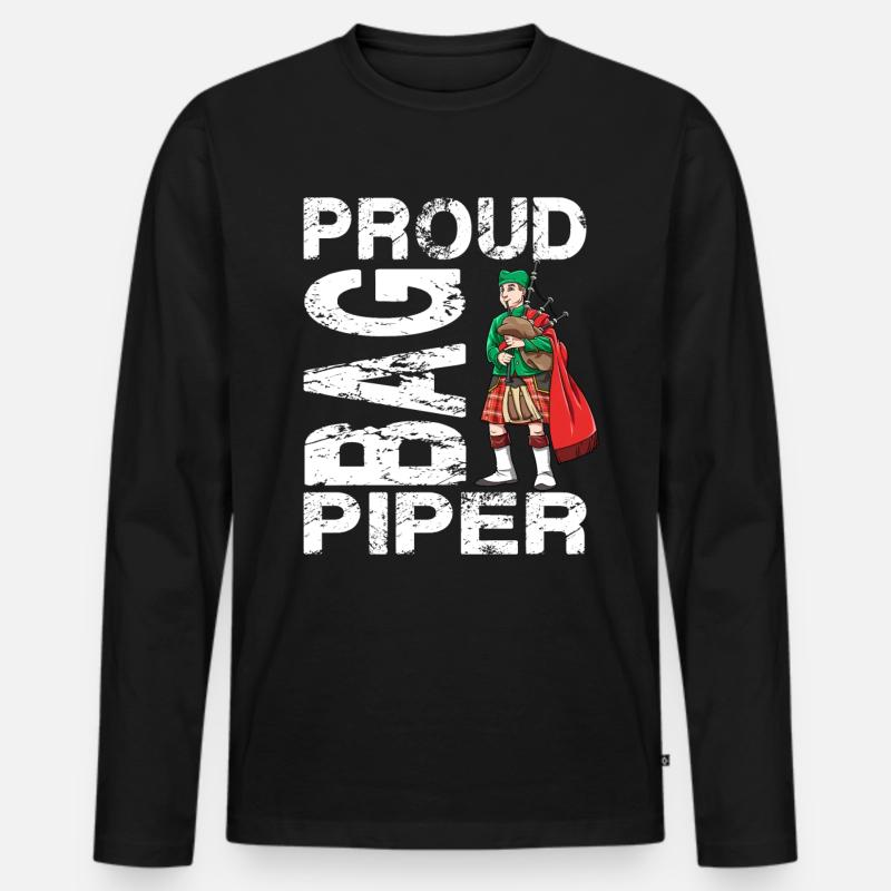 Stolzer Dudelsack - Männer Premium Bio Langarmshirt - Schwarz