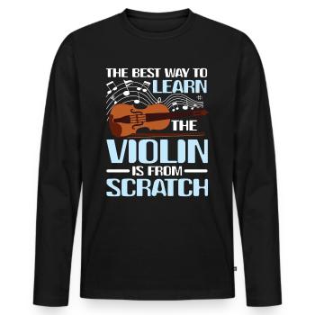 Learn The Violin Is From Scratch - Männer Premium Bio Langarmshirt - Schwarz - Vorne - Nico (187cm)