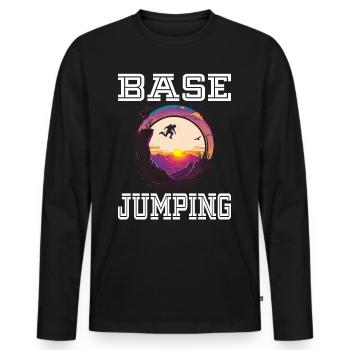 Base Jumping für einen Base Jumper - Männer Premium Bio Langarmshirt - Schwarz - Vorne - Nico (187cm)