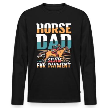 Horse Dad Scan For Payment - Männer Premium Bio Langarmshirt - Schwarz - Vorne - Nico (187cm)