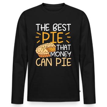 The Best Pie That Money Can Pie für einen Apple - Männer Premium Bio Langarmshirt - Schwarz - Vorne - Nico (187cm)