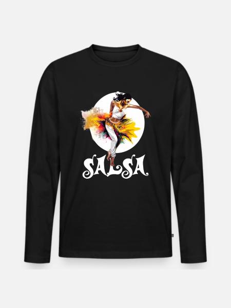 Salsa Tanz Kubanischer Tanz Kuba Urlaub - Männer Premium Bio Langarmshirt - Schwarz