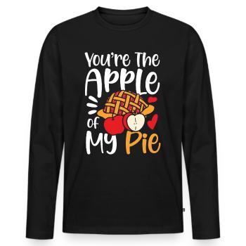 You're The Apple Of My Pie für einen Apple Pie - Männer Premium Bio Langarmshirt - Schwarz - Vorne - Nico (187cm)