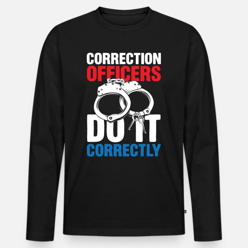 Correction Officer Do It Correctly - Männer Premium Bio Langarmshirt - Schwarz