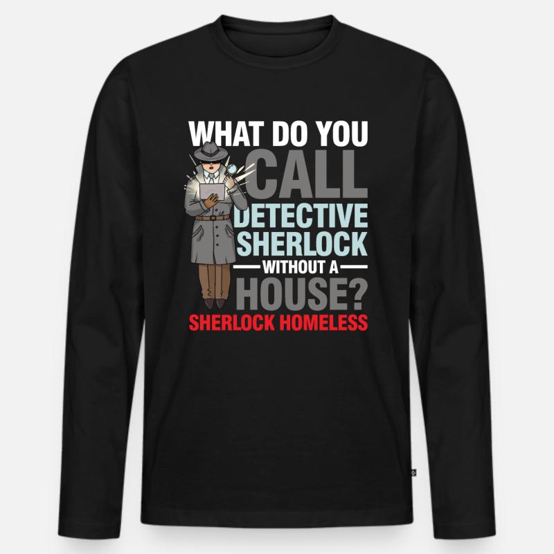 Detective Without A House - Männer Premium Bio Langarmshirt - Schwarz