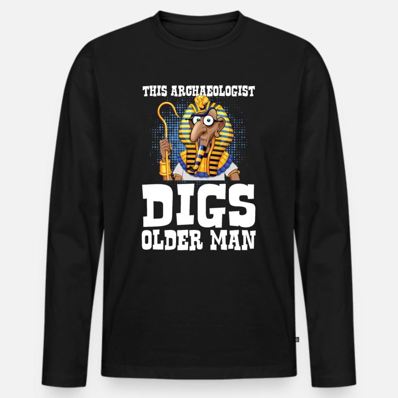 This Archaeologist Digs Older Man - Männer Premium Bio Langarmshirt - Schwarz