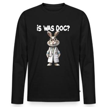 Doktor Hase Is was Doc für einen Arzt Doktor - Männer Premium Bio Langarmshirt - Schwarz - Vorne - Nico (187cm)
