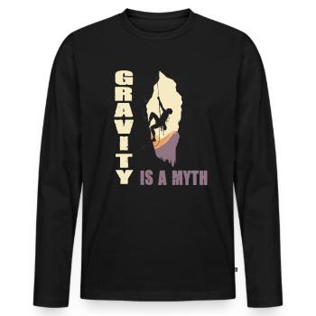 Gravity is a Myth - Männer Premium Bio Langarmshirt - Schwarz - Vorne - Nico (187cm)