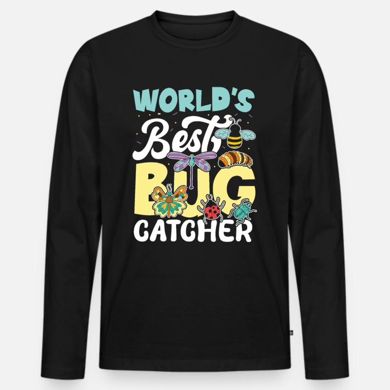 World's Best Bug Catcher - Männer Premium Bio Langarmshirt - Schwarz
