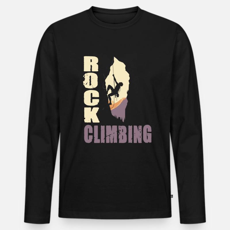 Rock Climbing - Männer Premium Bio Langarmshirt - Schwarz