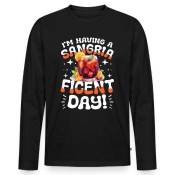 I'm Having a Sangria-Ficent Day - Männer Premium Bio Langarmshirt - Schwarz - Vorne - Nico (187cm)