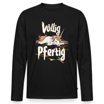 Saufendes Einhorn Völlig Pfertig Design für eine - Männer Premium Bio Langarmshirt - Schwarz - Vorne - Nico (187cm)