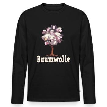 Baumwolle Schafe für einen Schafliebhaber - Männer Premium Bio Langarmshirt - Schwarz - Vorne - Nico (187cm)