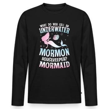 Underwater Mormon Housekeeper Mormaid für einen - Männer Premium Bio Langarmshirt - Schwarz - Vorne - Nico (187cm)