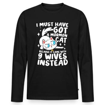 I Must Have Got A Mormon Cat 9 für einen - Männer Premium Bio Langarmshirt - Schwarz - Vorne - Nico (187cm)