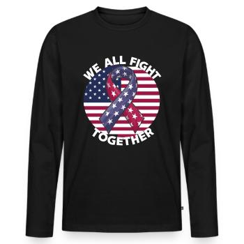 Gegen Krebs Patriotische Amerikanische Flagge - Männer Premium Bio Langarmshirt - Schwarz - Vorne - Nico (187cm)