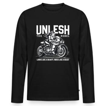 Looks Like A Beauty Rides Like A Beast - Männer Premium Bio Langarmshirt - Schwarz - Vorne - Nico (187cm)