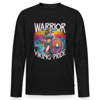 Warrior Spirit and Viking Pride für Wikinger - Männer Premium Bio Langarmshirt - Schwarz - Vorne - Nico (187cm)