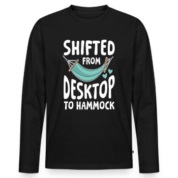 Rente Ruhestand Shifted From Desktop To Hammock - Männer Premium Bio Langarmshirt - Schwarz - Vorne - Nico (187cm)