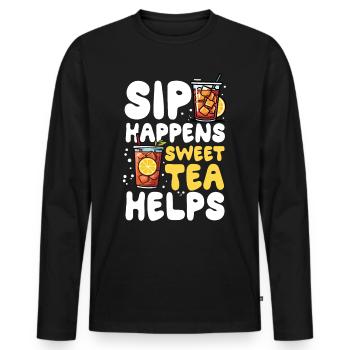 Sweet Dreams Are Made Of Teas für einen Bubble - Männer Premium Bio Langarmshirt - Schwarz - Vorne - Nico (187cm)