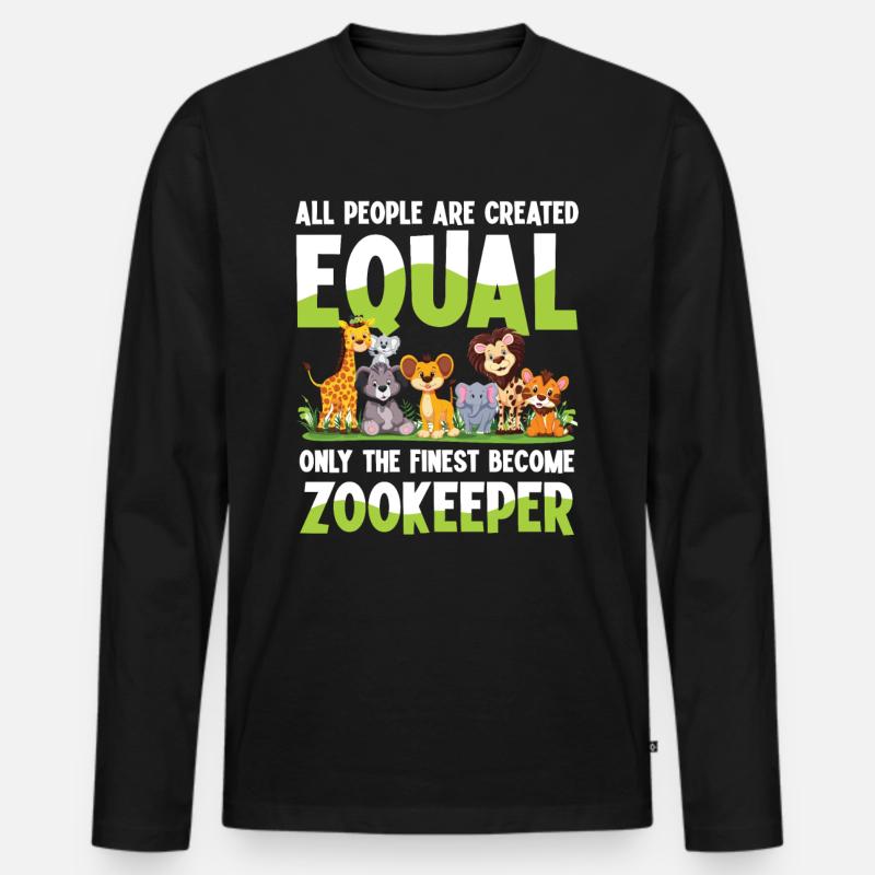 Only The Finest Become Zookeeper - Männer Premium Bio Langarmshirt - Schwarz