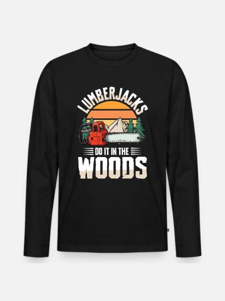 Bûcherons Faites-le dans les bois - T-shirt manches longues Premium bio Homme - noir