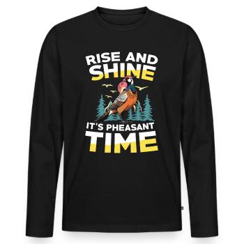 Aventure de chasse à la dinde : Je veux juste chasser la dinde - T-shirt manches longues Premium bio Homme - noir - Devant - Nico (187cm)