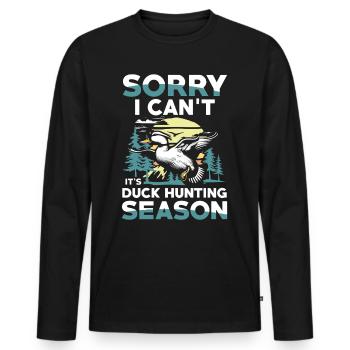 Duck hunters shoot heavier loads flag - Men's Premium Organic Long Sleeve Shirt - black - Front - Nico (187cm)