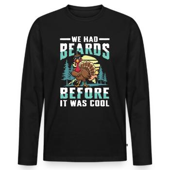 Aventure de chasse à la dinde : Je veux juste chasser la dinde - T-shirt manches longues Premium bio Homme - noir - Devant - Nico (187cm)